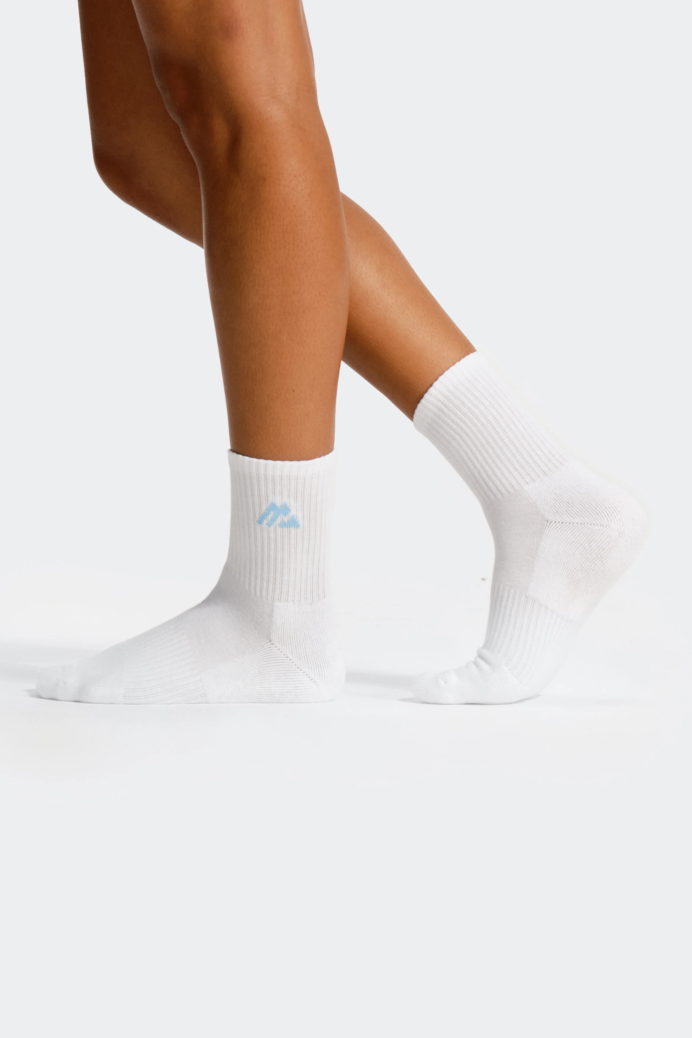 Women's Crew Sock 3 Pack - White/Blissful Blue - Image 3