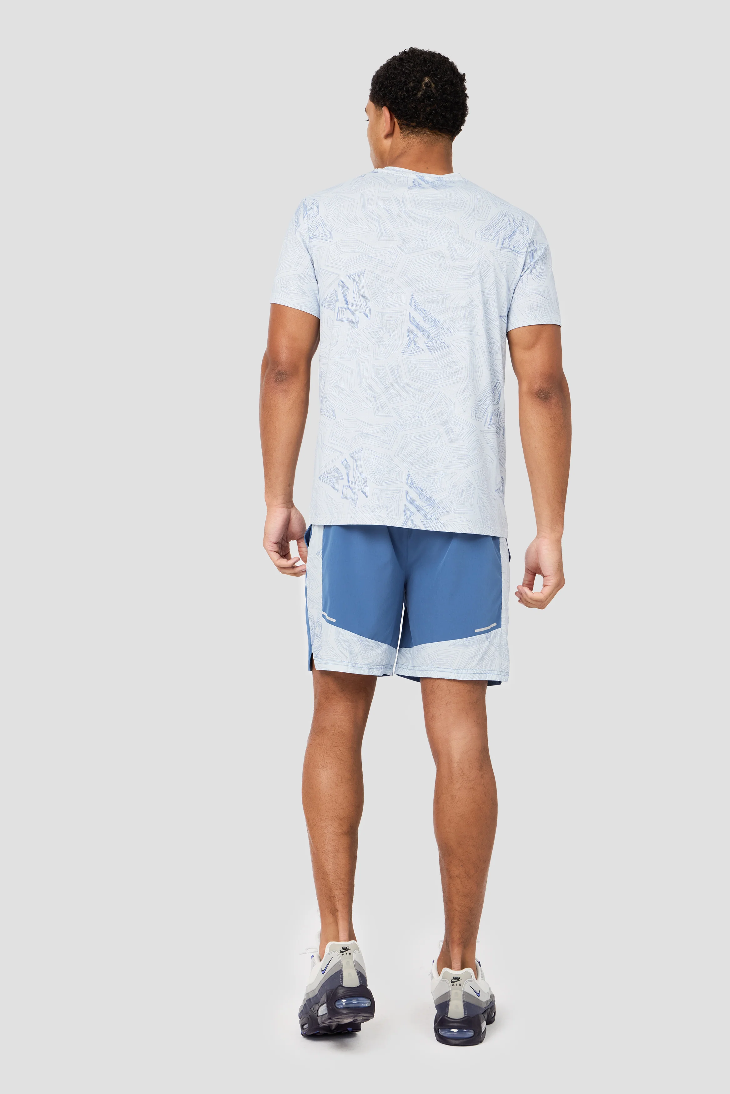 Geo M Print Short - Charcoal Blue/Summer Mist - Image 4