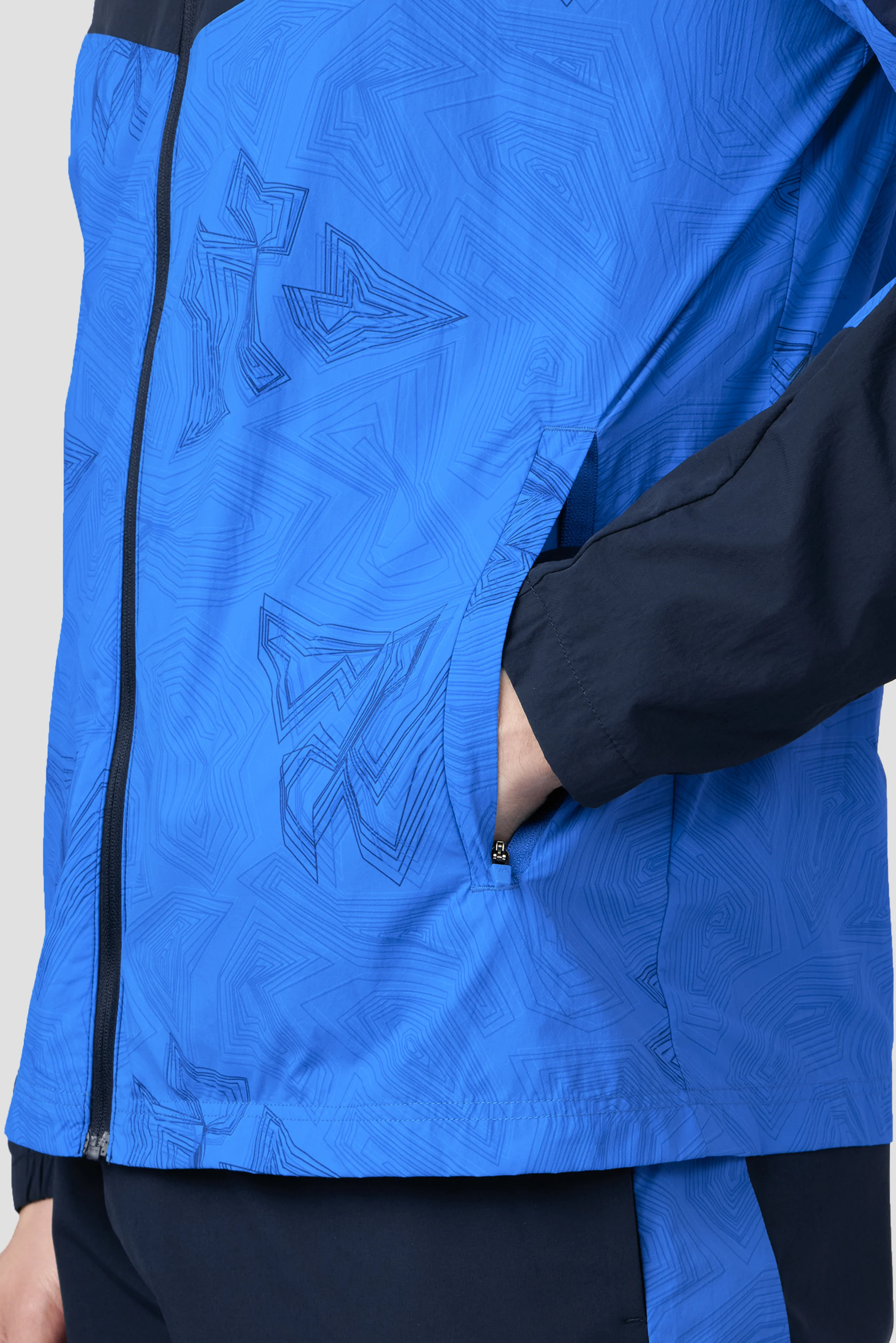 Geo M Print Windbreaker - Midnight Blue/Celestial Blue - Image 4