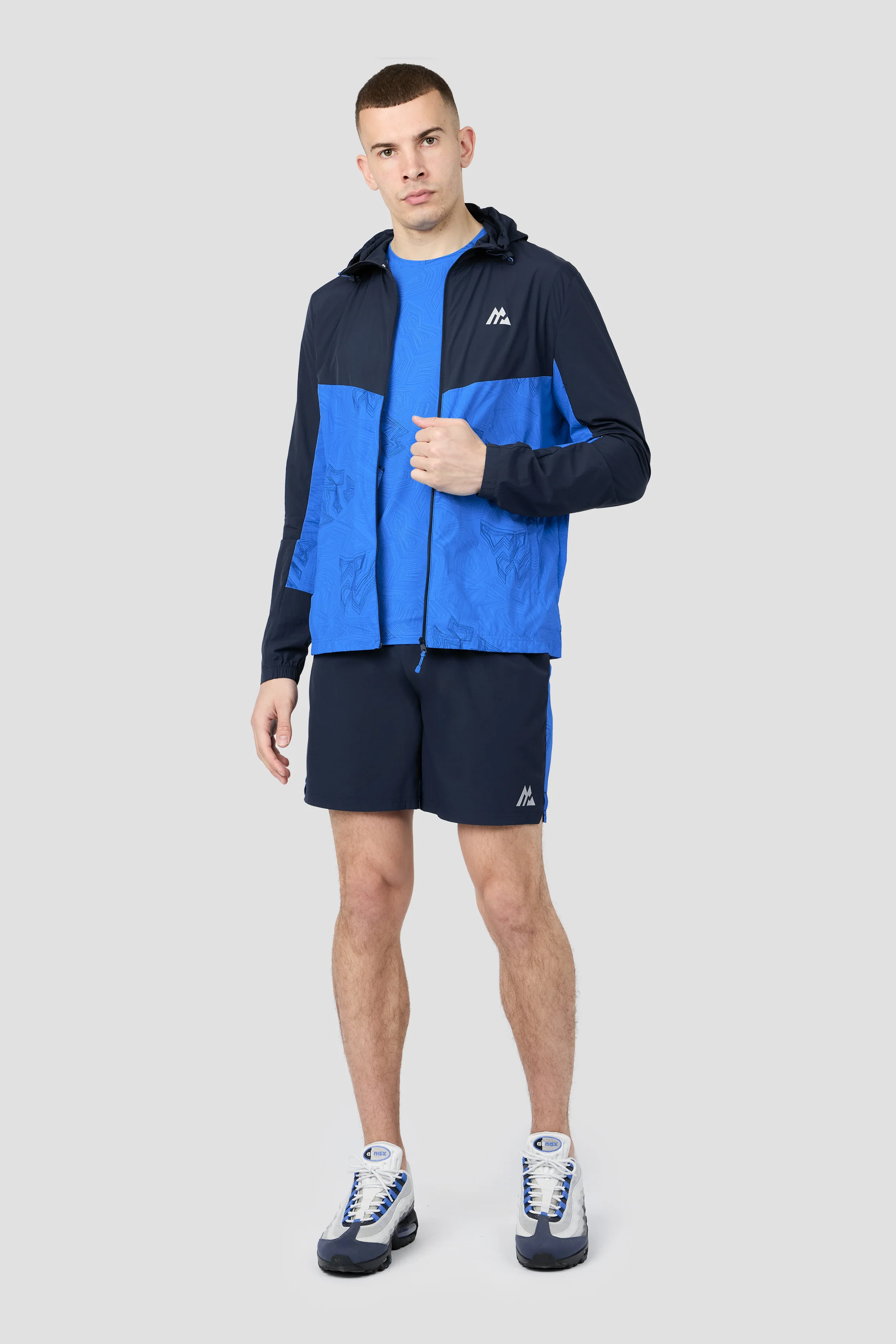 Geo M Print Windbreaker - Midnight Blue/Celestial Blue - Image 8