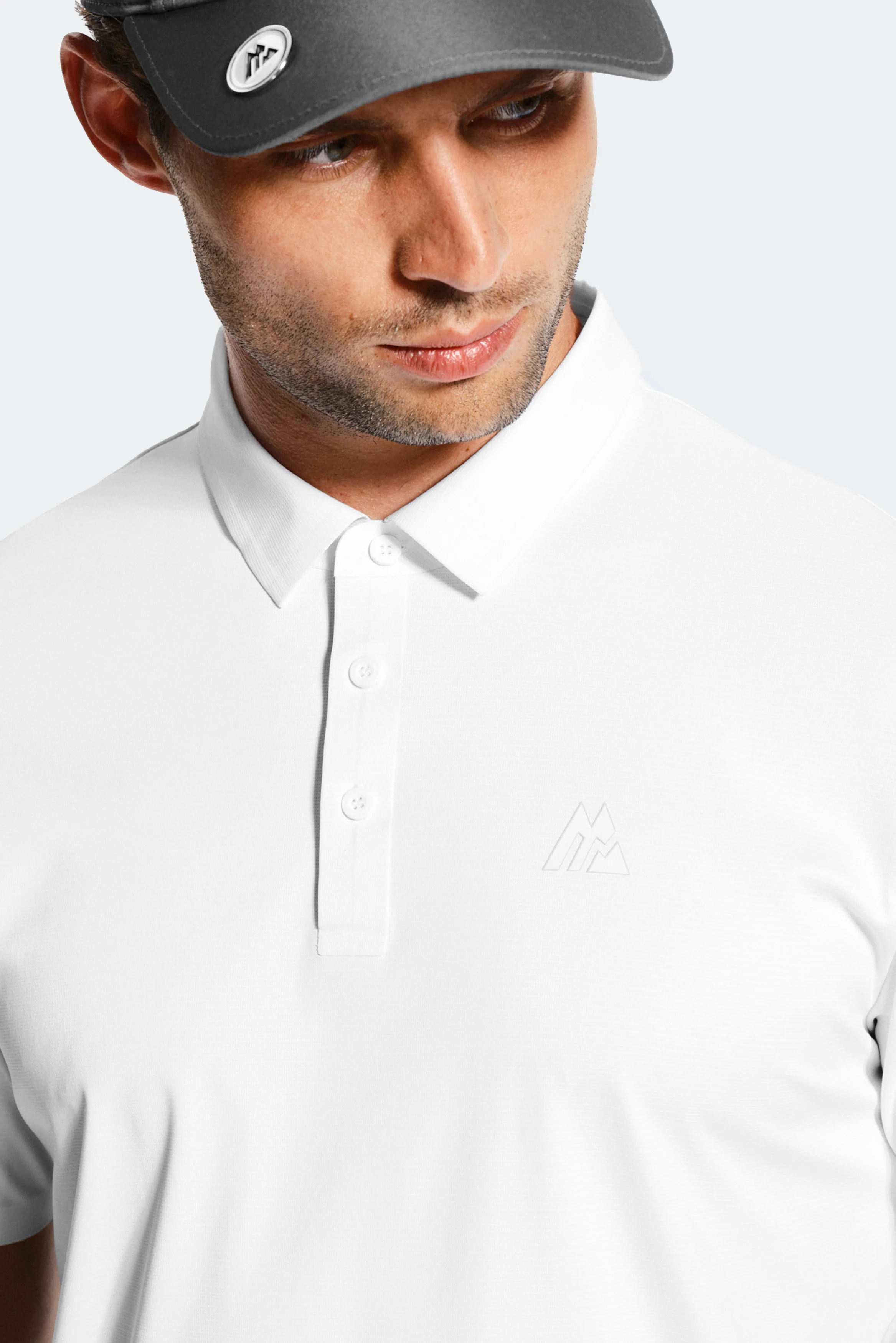Golf Polo - White/Light Smoke Grey - Image 3