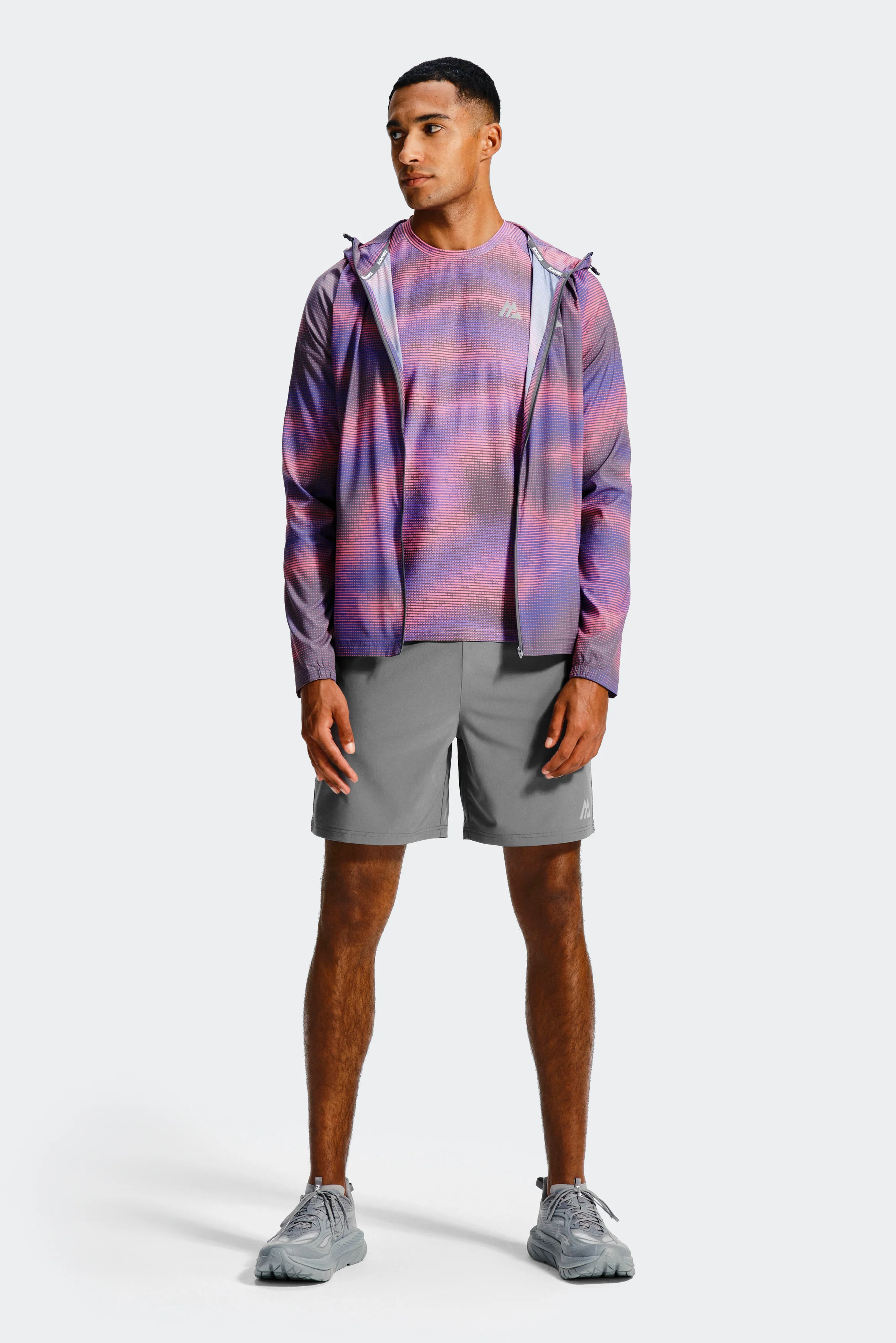 Haze T-Shirt - Cement Grey/Electric Purple/Mauve Pink - Image 4
