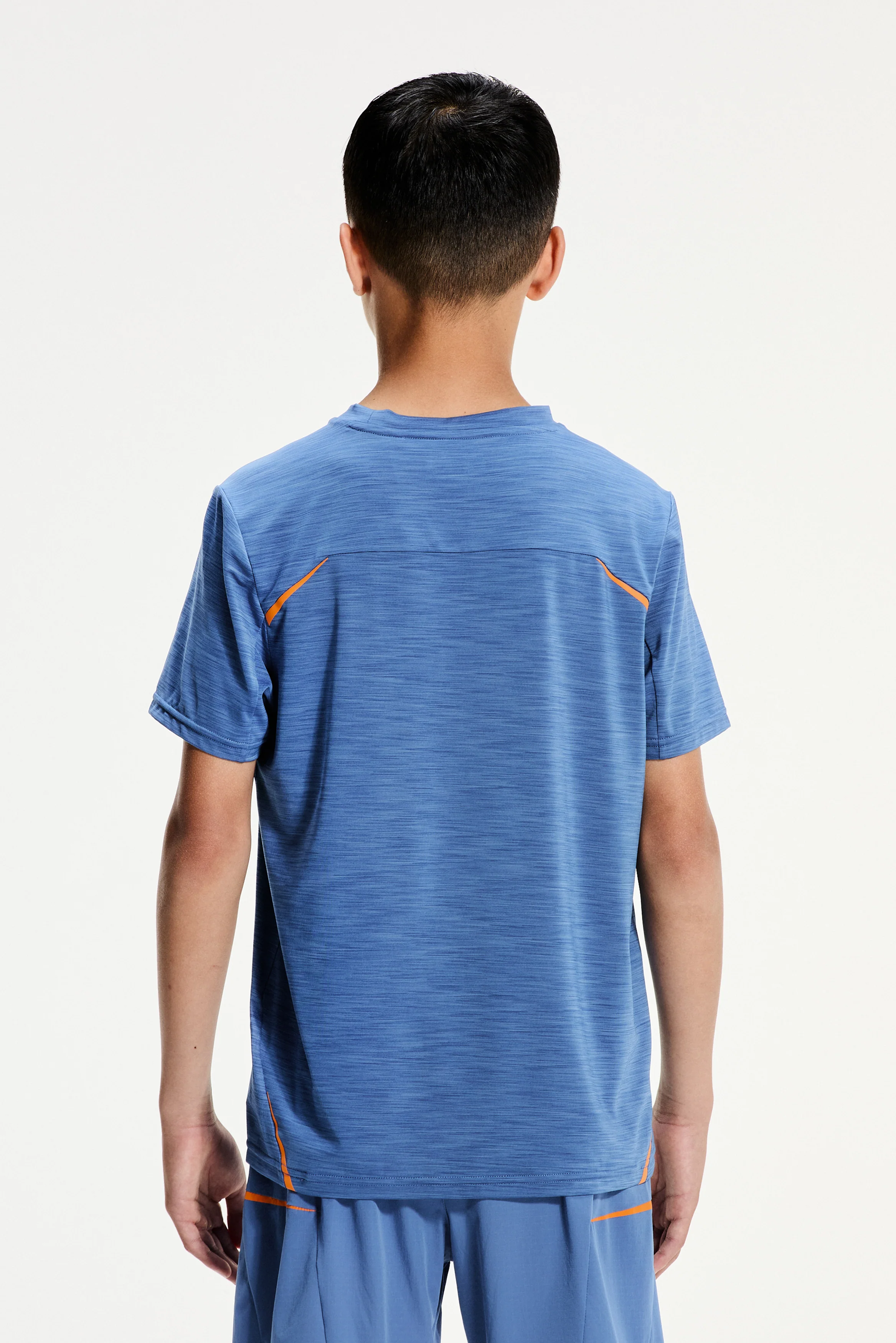 Boys Ignite T-Shirt - Charcoal Blue/Tangerine Glow - Image 2