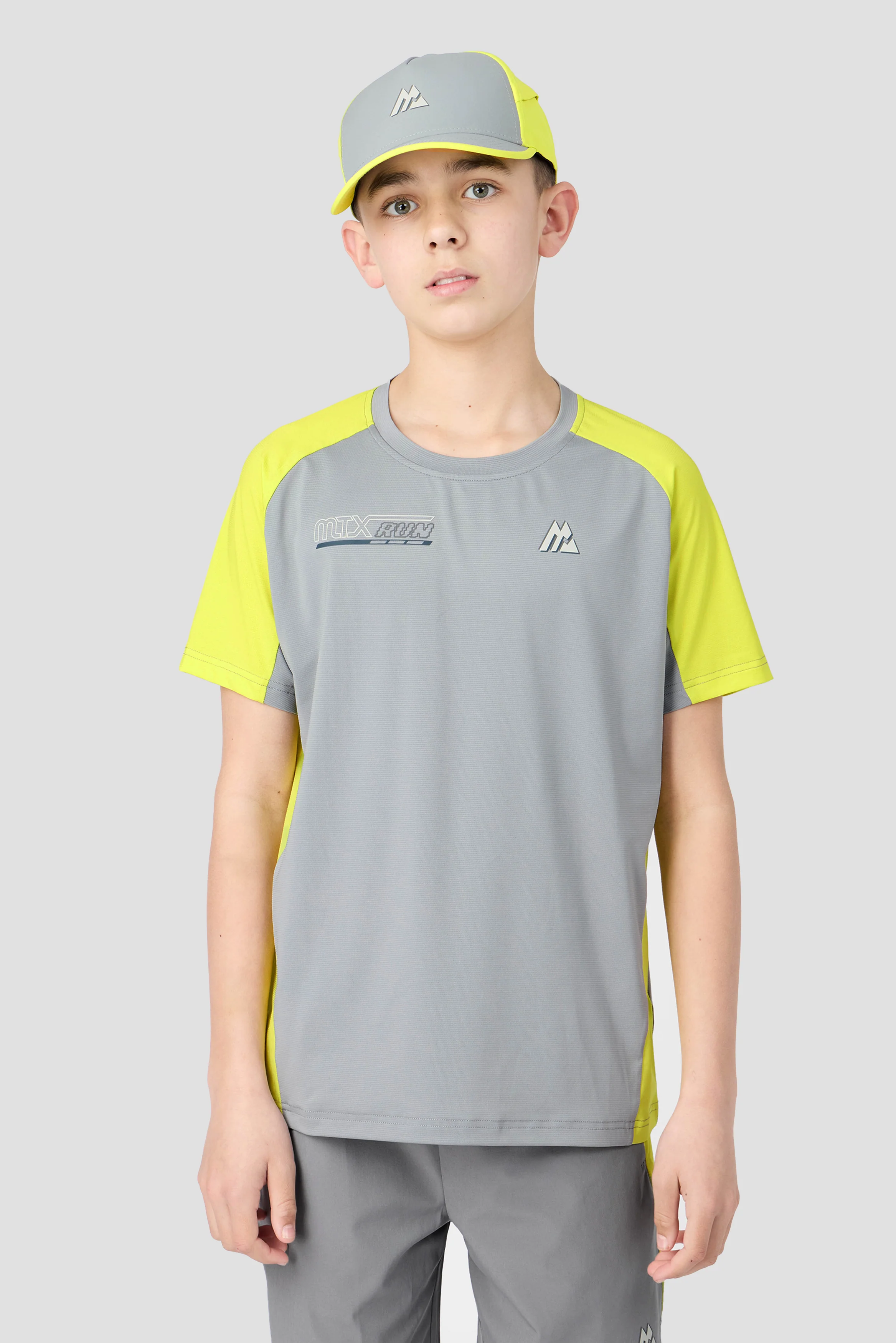 Junior MTX Run Turbo Cap - Platinum Grey/Electric Lime