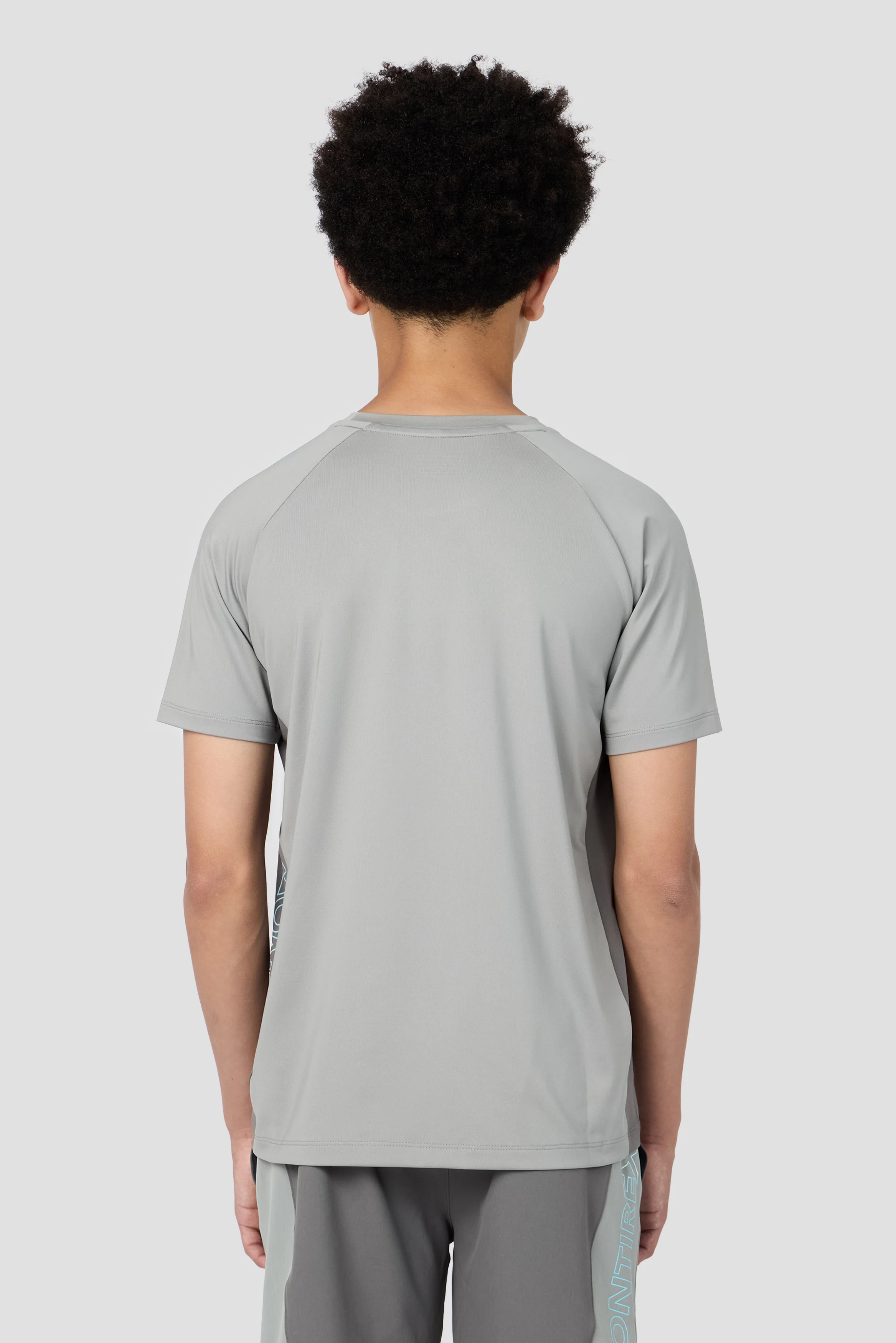 Boys Optic T-Shirt - Platinum Grey/Cement Grey/Neon Sky - Image 2