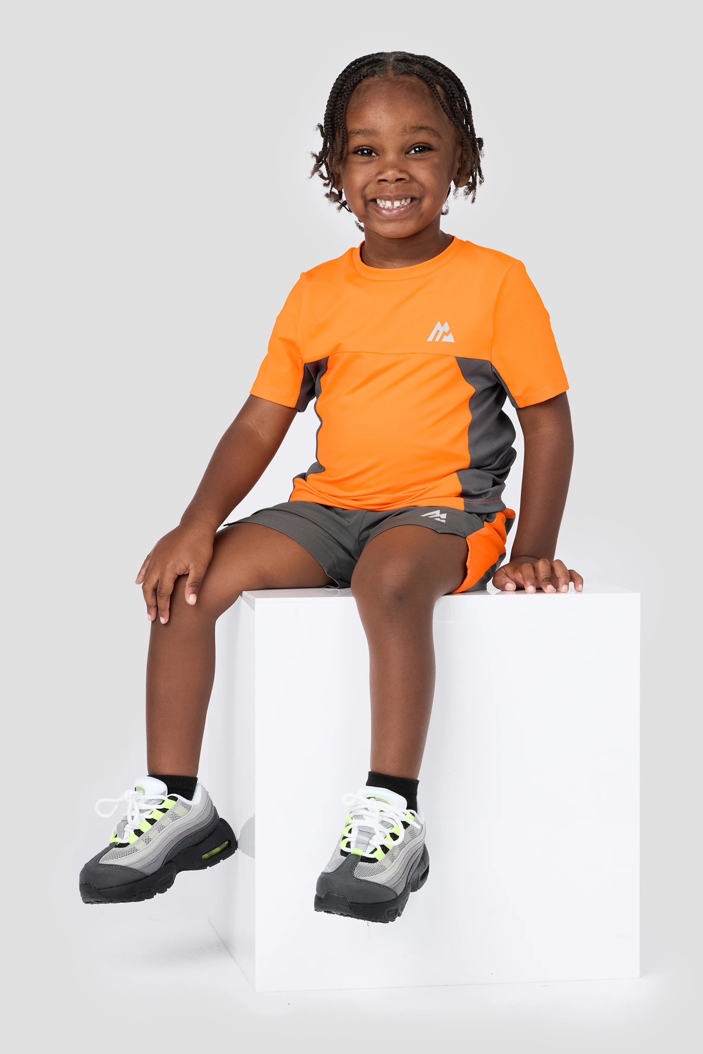 Infant Boy's Peak 2.0 T-Shirt/Short Set - Tangerine Glow/Cement Grey - Image 3