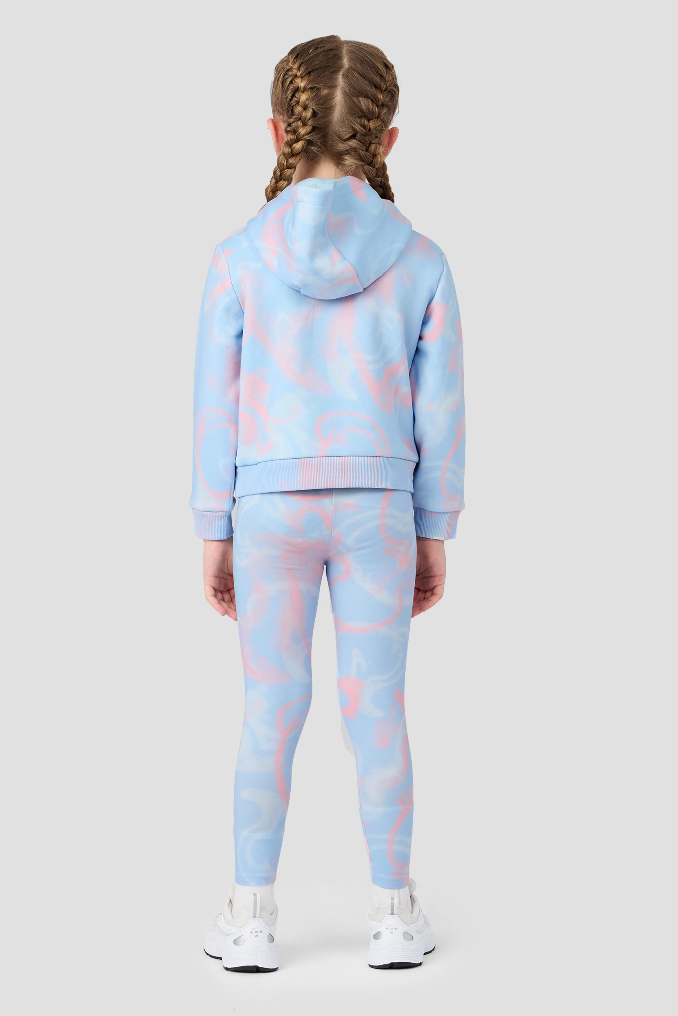 Infant Girls Swirl Hood/Legging - Misty Blue/Ballet - Image 2