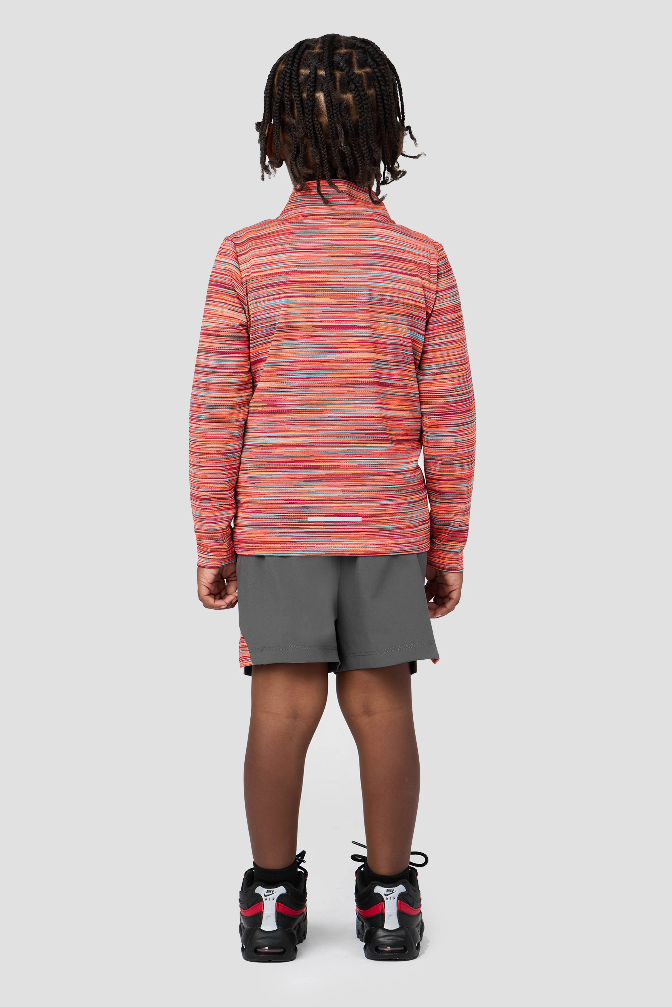 Infant Boy's Trail 1/4 Zip - Orange/Sky/Cherry - Image 2