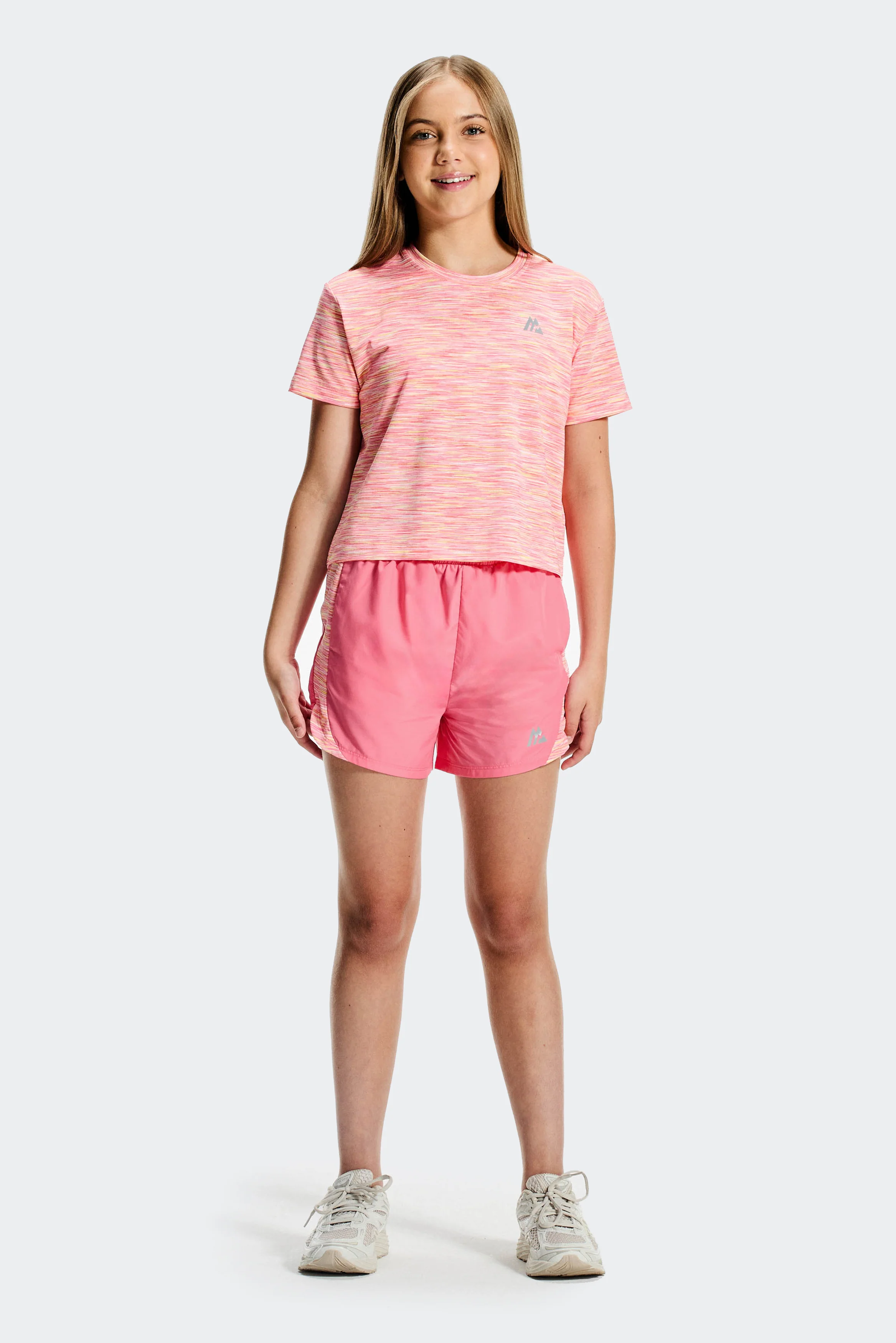 Girls Trail Panel Short - Pink/White/Yellow - Image 3