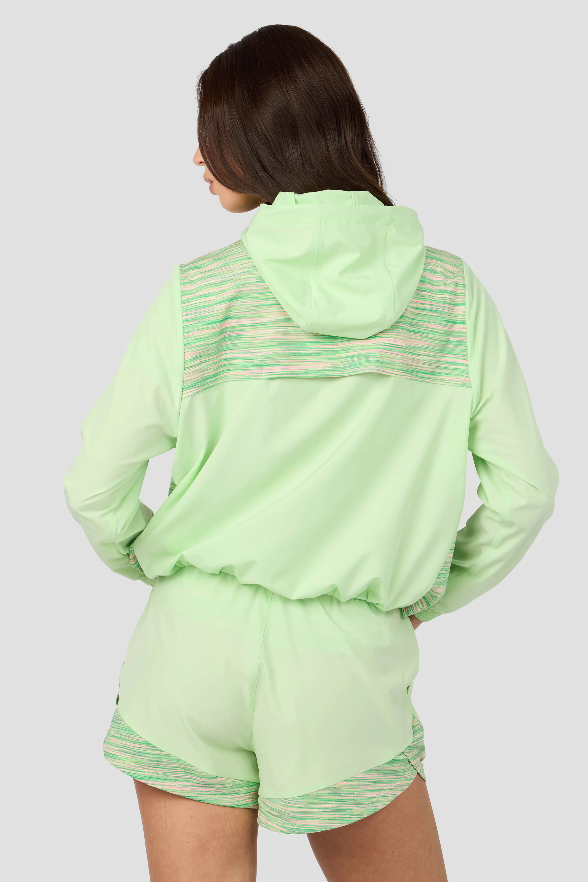 Women's Trail Windbreaker - Green/Pink - Image 2