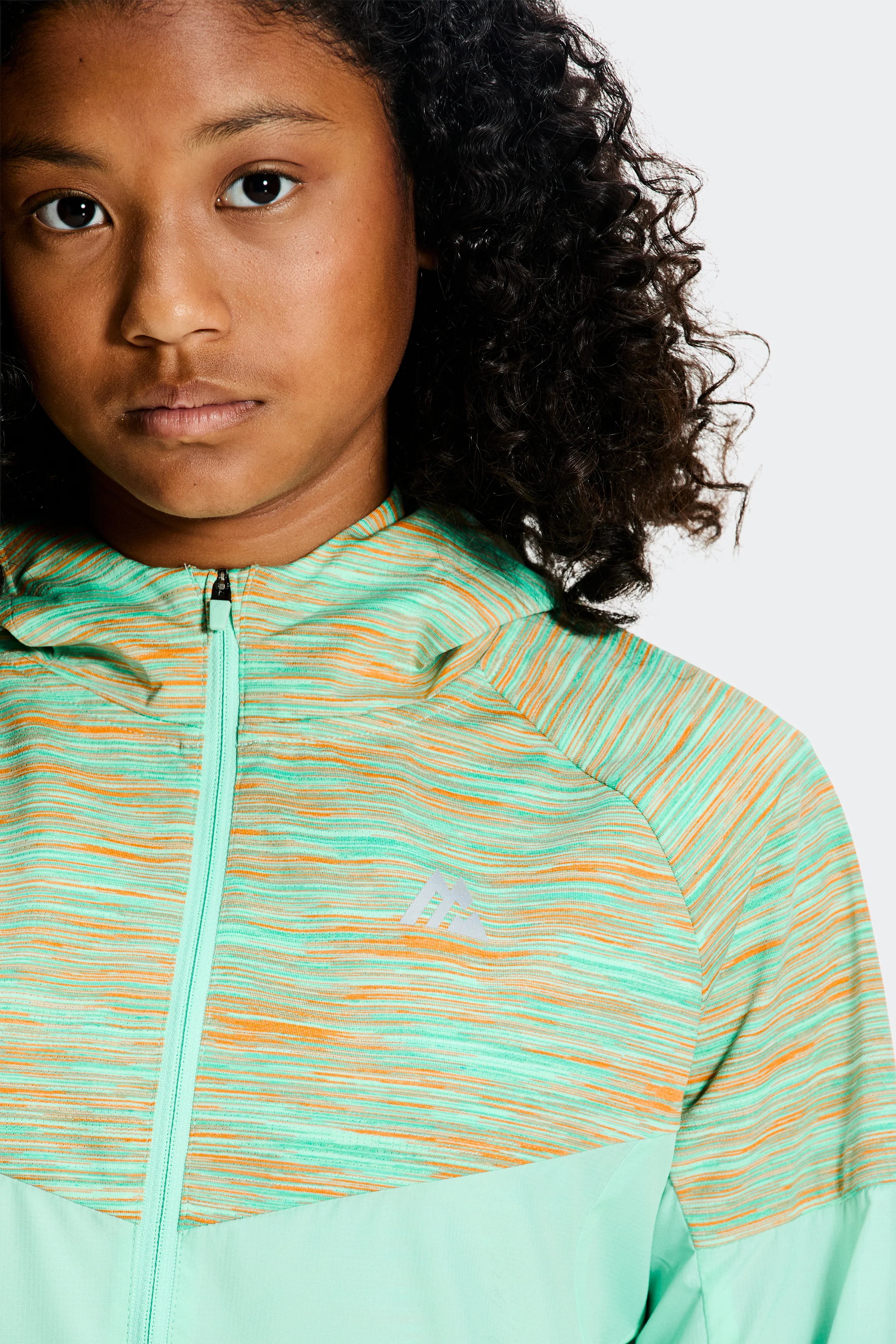 Girls Trail Windbreaker - Green/Teal/Peach - Image 3